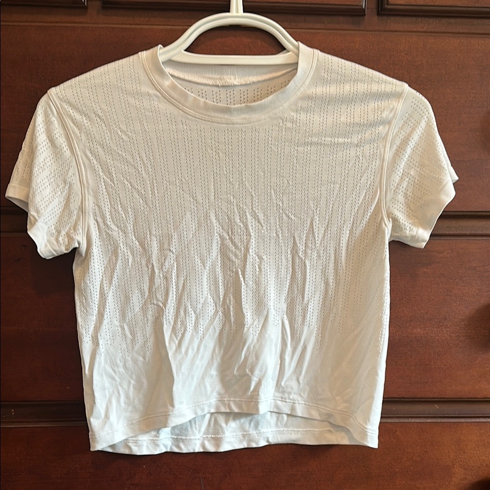 White Perforated Women's Top (cropped)